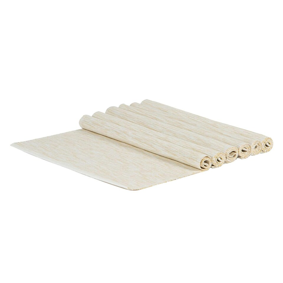 image 1 of Nicola Spring Cotton Fabric Placemats - Natural - Pack of 6 Clear