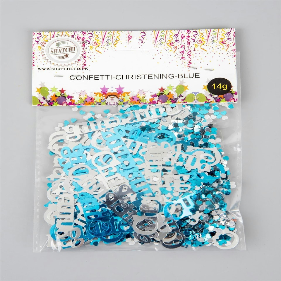 image 1 of 4 Packs of Blue Christening Confetti (14g)