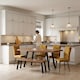 image 4 of 6-Piece Dining Set, Expandable Dining Table with 4 Brown Padded Chairs+Bench