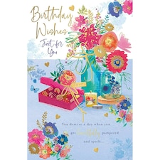 Words 'n' Wishes Traditional Open Birthday Card for a Female, Friend Birthday Card, Multi-Coloured 203 x 134 mm