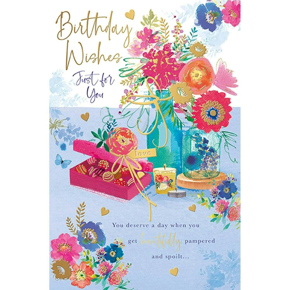 Words 'n' Wishes Traditional Open Birthday Card for a Female, Friend Birthday Card, Multi-Coloured 203 x 134 mm