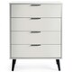 image 3 of Silk Grey Wide Chest of Drawers (4 Drawers)