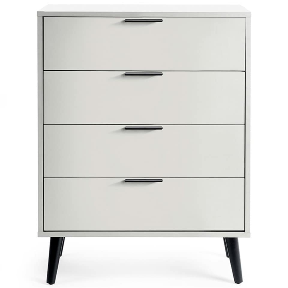 image 1 of Silk Grey Wide Chest of Drawers (4 Drawers)