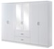 image 10 of Paddington 6 Door 2 Drawer Mirrored Wardrobe | White | Black Handles