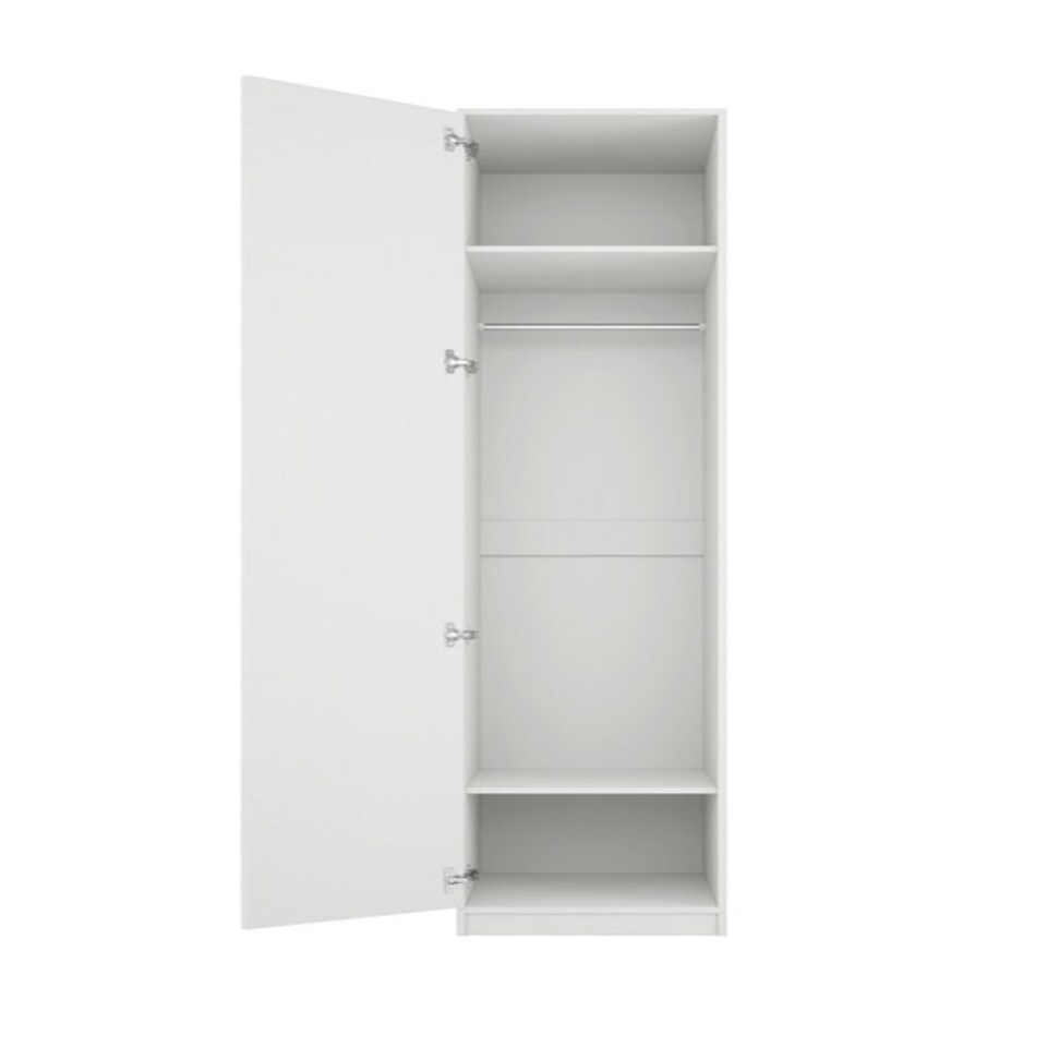 image 1 of Austen 1 Door Wardrobe - Engineered Wood/Metal - L58 x W50 x H220 cm - White/Gold White