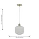 image 8 of Bento - White Ribbed Glass with Satin Brass Pendant Fitting | Gold | White | 1