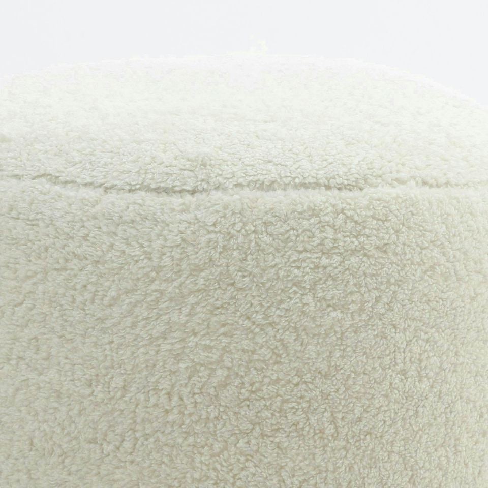 image 1 of icon Iggy Borg Fleece Bean Bag Pouffe Off White Large Footstool White