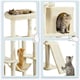 image 4 of Yaheetech Large Cat Tower with Hammock Scratching Posts Beige