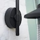 image 3 of ValueLights Eyam Swan Neck Black Outdoor Wall Lantern