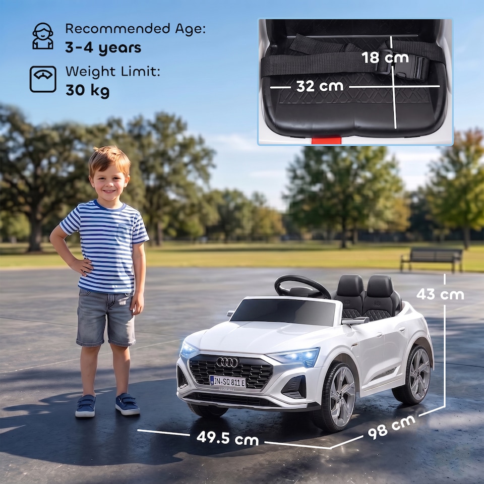image 1 of AIYAPLAY Audi Q8 etron Sportback Licensed 12V Kids Electric Car with Remote
