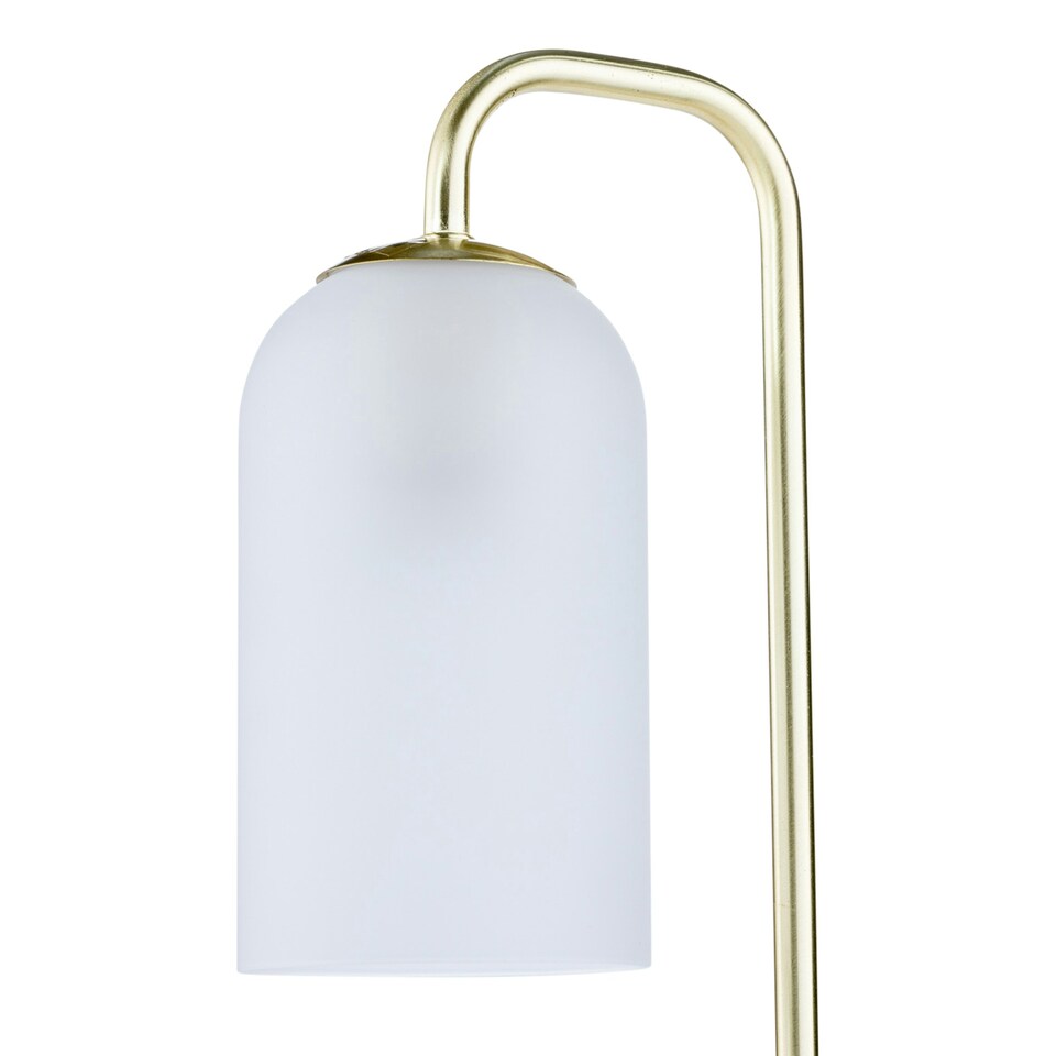 image 1 of Victoria - Satin Brass Touch Lamp with Frosted Glass Shade Bronze | White