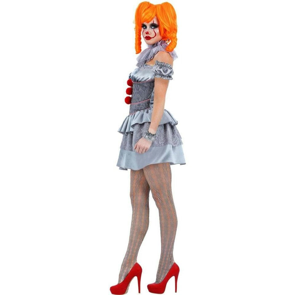 image 1 of IT Chapter Two Womens/Ladies Pennywise Costume Set - Grey/Red/Silver - XS XS