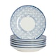 image 1 of Nicola Spring Hand-Printed Cappuccino Saucers - 14.5cm - Navy - Pack of 6 | Blue