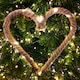image 3 of 35cm Battery Operated Warm White Pin Wire LED Lit Hanging Christmas Rope Heart