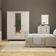 image 7 of Barcelona Wardrobe with 2 Doors + 1 Mirror Door + 2 Drawers in Cashmere Cream