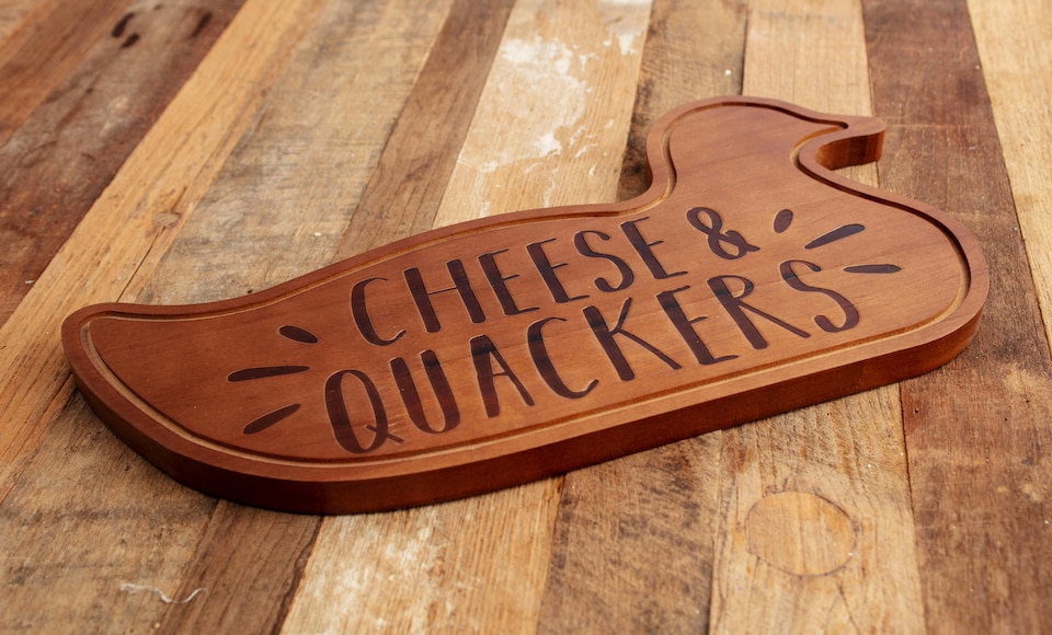 image 1 of Wooden Charcuterie Board - Cheese & Quackers