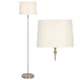 image 1 of First Choice Lighting Antique Brass Floor Lamp with Cream Shade Bronze | Cream