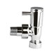 image 1 of Angled Round Radiator Valves, Sold in Pairs - Supplied with 15mm Decorative Pipes and Concealing Plates - Chrome