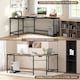 image 5 of COSTWAY L-Shaped Desk with Power Outlet Computer Desk Black