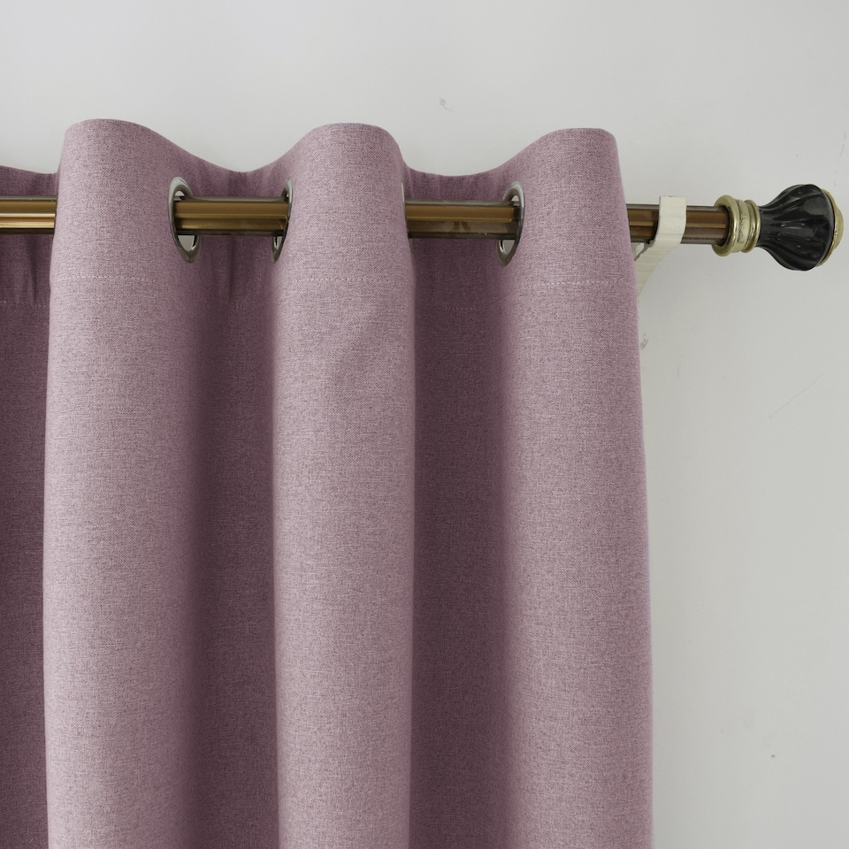 image 1 of Lavender Pink Linen Blackout Curtains - 46 x 54 Inch Drop - 2 Panel | Pink | One Size