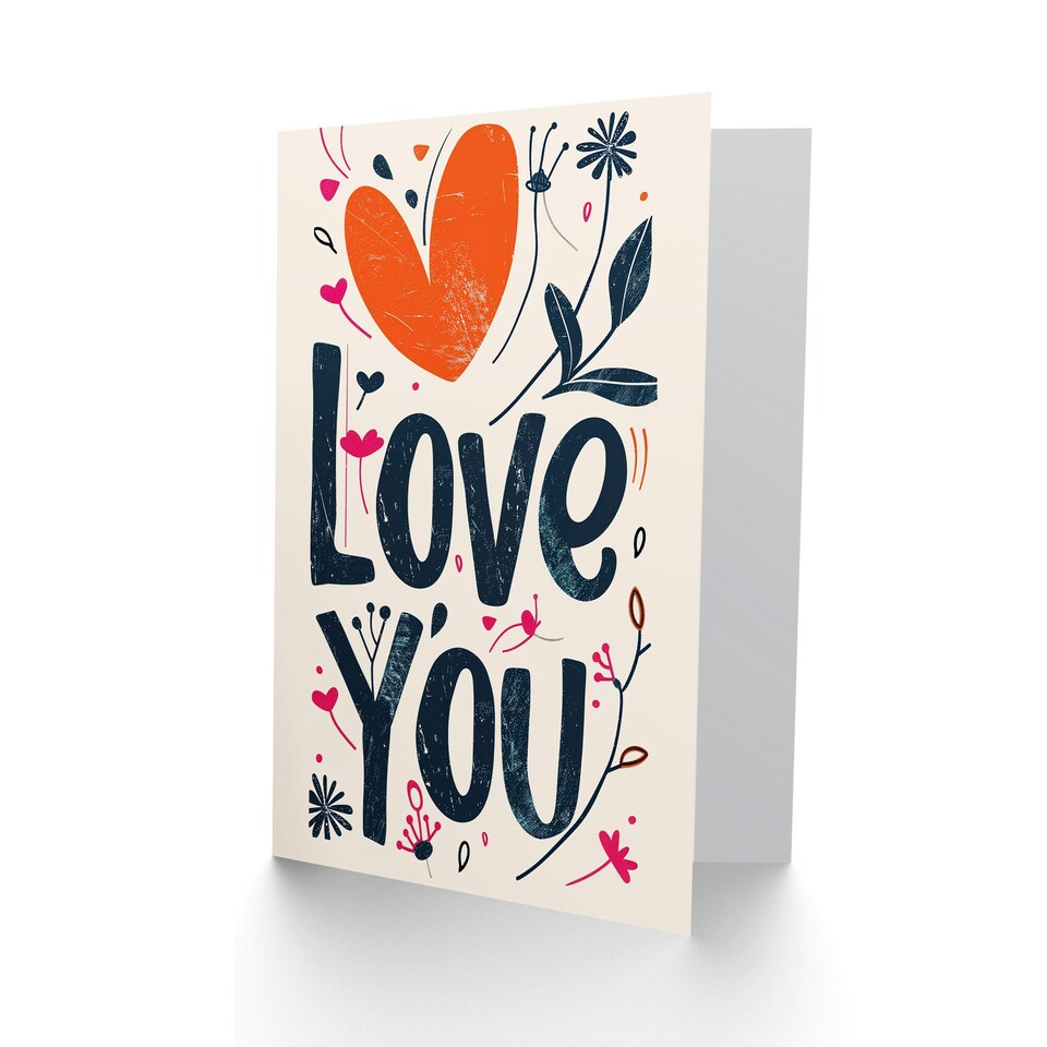 image 1 of Love You Vintage Boho Floral Anniversary Valentines Her Wife Card