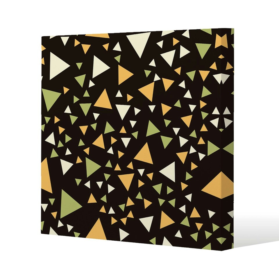 image 1 of Yellow Green Triangles (Canvas Print) 77 x 77 x 4cm