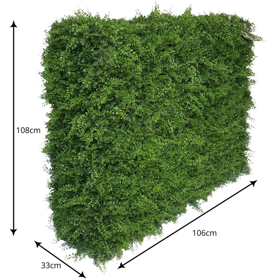 image 1 of True Products Premium Freestanding Artificial Fern Hedge on Metal Frame - Medium