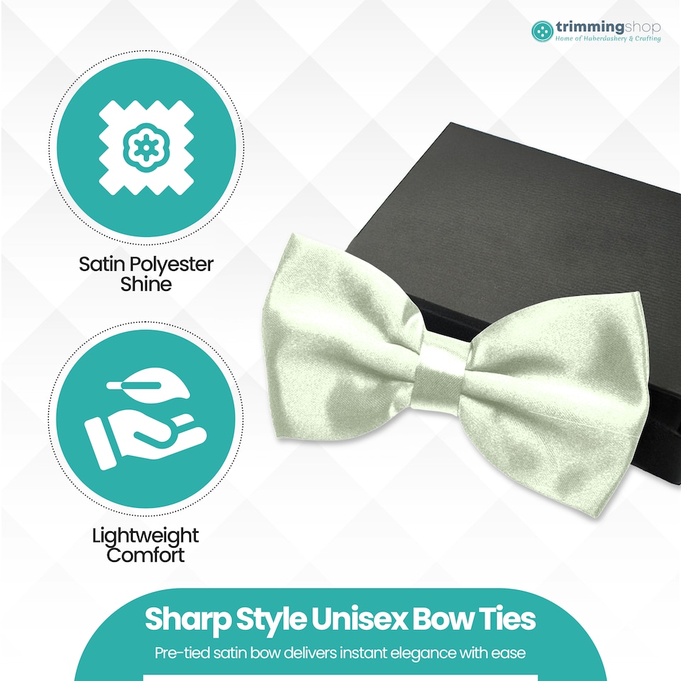 image 1 of Mens Bow Ties Colourful Plain Solid Satin Polyester Stylish Bow Ties