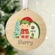 image 1 of Personalised Elf Round Wooden Decoration