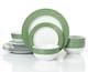 image 1 of 12pc Belmont Green Stripe DESIGN Dinner Set
