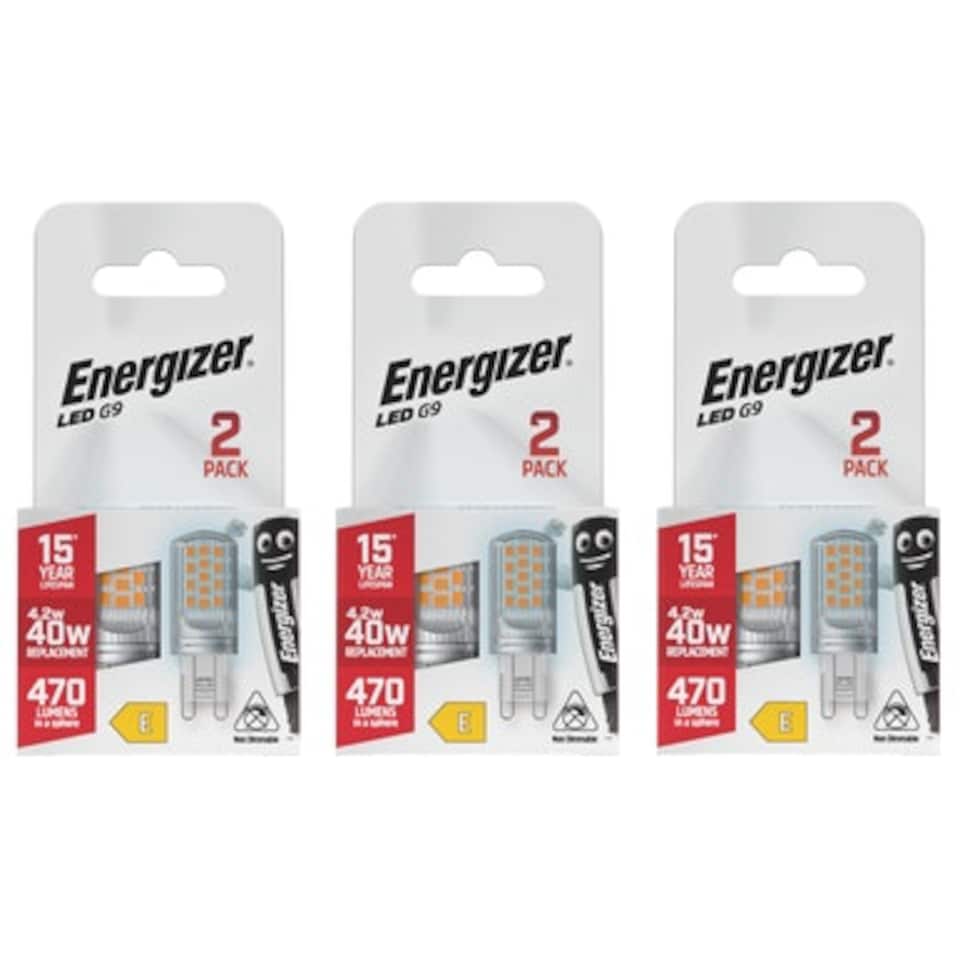 image 1 of Energizer LED G9 470lm 4.2W 6500K (Daylight) Light Bulb - Pack of 6