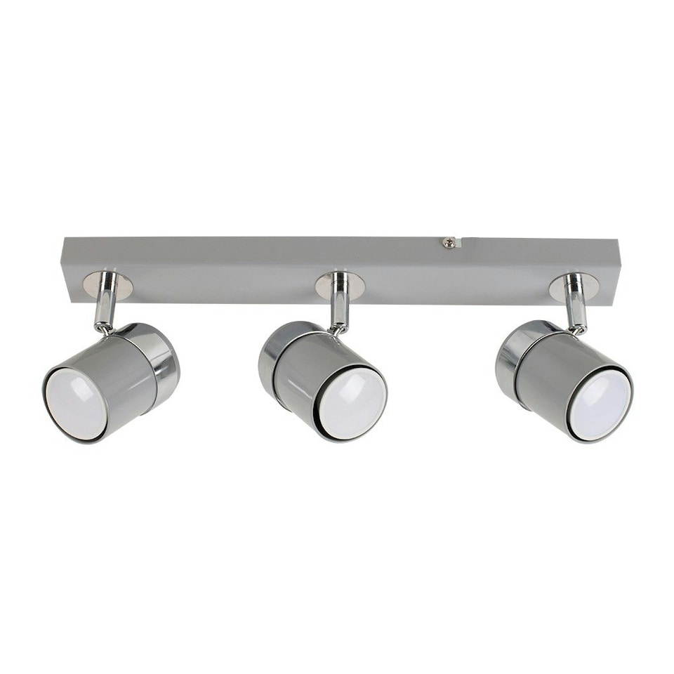 image 1 of ValueLights Rosie 3 Way Grey Ceiling Bar Spotlight | Grey