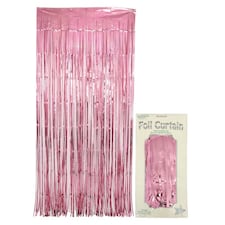 Oaktree Foil Metallic Door Curtain - Light Pink - One Size