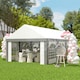 image 9 of Outsunny 8 x 4m Galvanised Party Tent, Marquee Gazebo with Sides, Eight Windows and Double Doors, for Parties, Wedding and Events