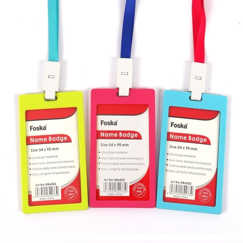 image 1 of Pack of 12 Assorted Colour Name Badge Holders - 54x90mm