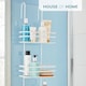 image 9 of House of Home Shower Caddy 3 Tier Bathroom Over The Door Storage Organiser White | White