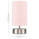 image 7 of ValueLights Satin Touch Dimmer Bedside Table Lamp With Pink Cylinder Light Shade
