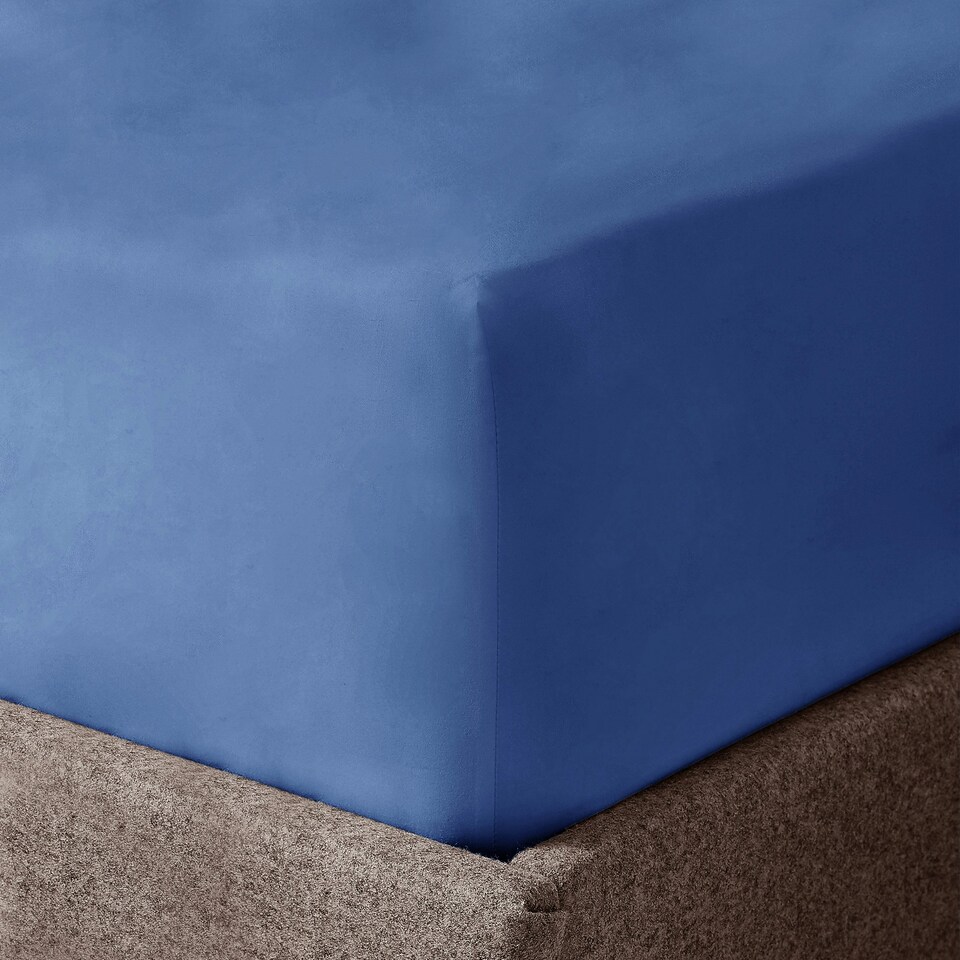 image 1 of Velosso Microfibre Easy Care Fitted Sheet Blue | Blue | Super King