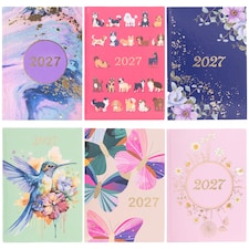 2027 Diary A5 Week to View - Beautiful Hummingbird Hardback Planner with Ribbon Bookmark - Runs January 2027 to December 2027 (Bird)