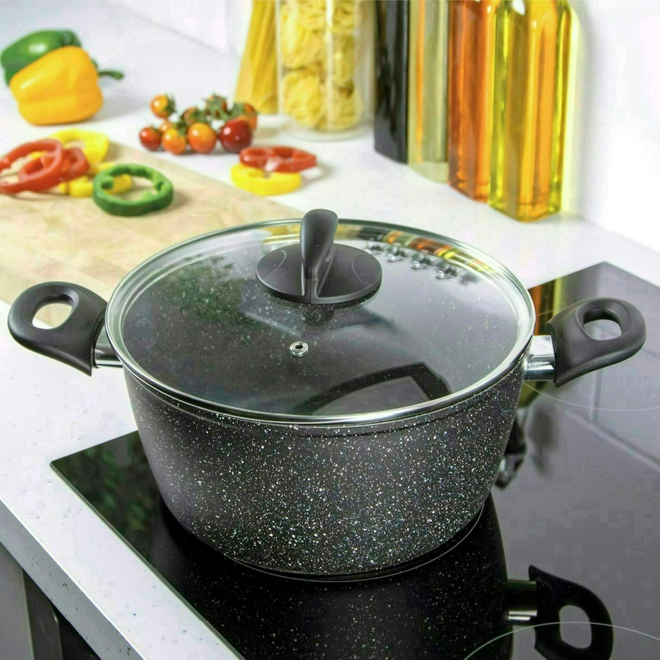 image 1 of Blackmoor 66130 Classic 24cm Stock Pot with Tempered Glass Lid
