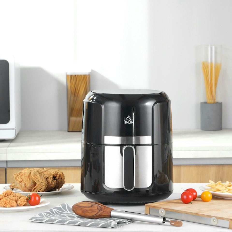 image 1 of HOMCOM Air Fryer 1300W 4L with Rapid Air Circulation Timer and Nonstick Basket