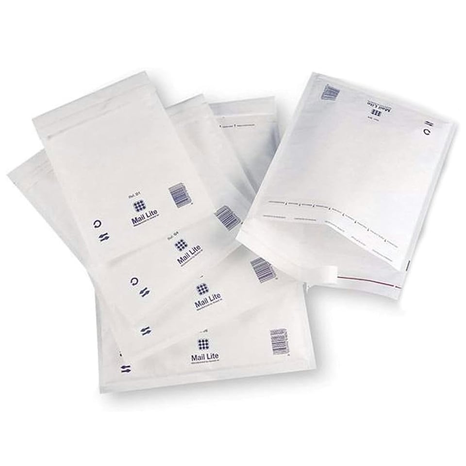image 1 of 50 x White Mail Lite H/5 (270 x 360mm) Padded Postal Bubble Lined Envelopes | White