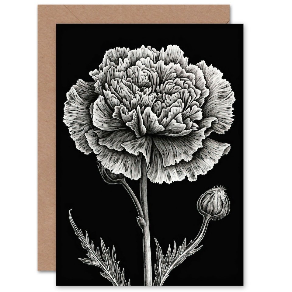 image 1 of Carnation Flower Bloom Lover Day Birthday Card