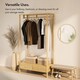image 2 of VonHaus Clothes Rail for Bedroom, Scandi Style Natural Rattan 2 Drawer Organiser, Open Wardrobe Coat Stand, Living room Storage