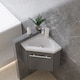 image 8 of AICA 395mm Matte Anthracite Bathroom Vanity Unit With Integrated Sink, 1 Door Soft-Close Place in the corner