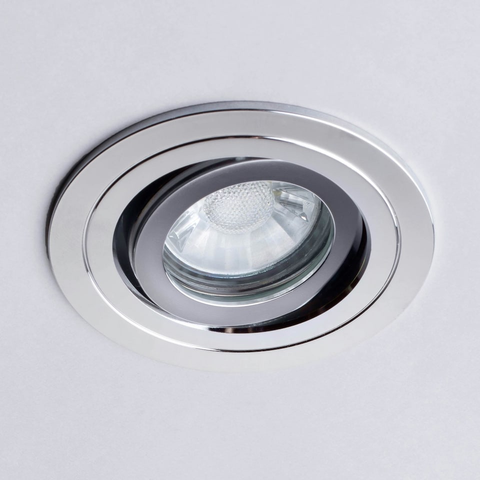 image 1 of BHS Fion Circular IP65 Tiltable Downlight | Silver | Chrome | 1