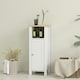 image 6 of kleankin Narrow Bathroom Storage Cabinet with Open Shelf, White White