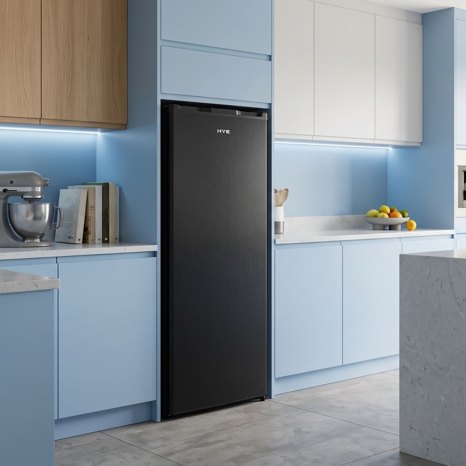 image 1 of HYE Freestanding Larder Fridge, 242 Litre, 55cm, Black - RF01SDF242B01