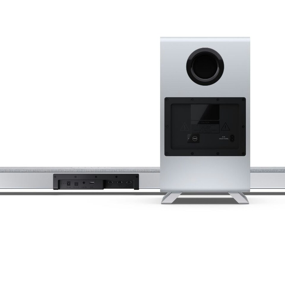 image 1 of SHARP HT-SBW55121(SL) Q 5.1.2 Dolby Atmos DTS:X Soundbar with Wireless Subwoofer - Silver