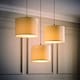 image 3 of ValueLights 3 Pack Modern Cream Drum Pendant Ceiling Light Shades With Diffusers